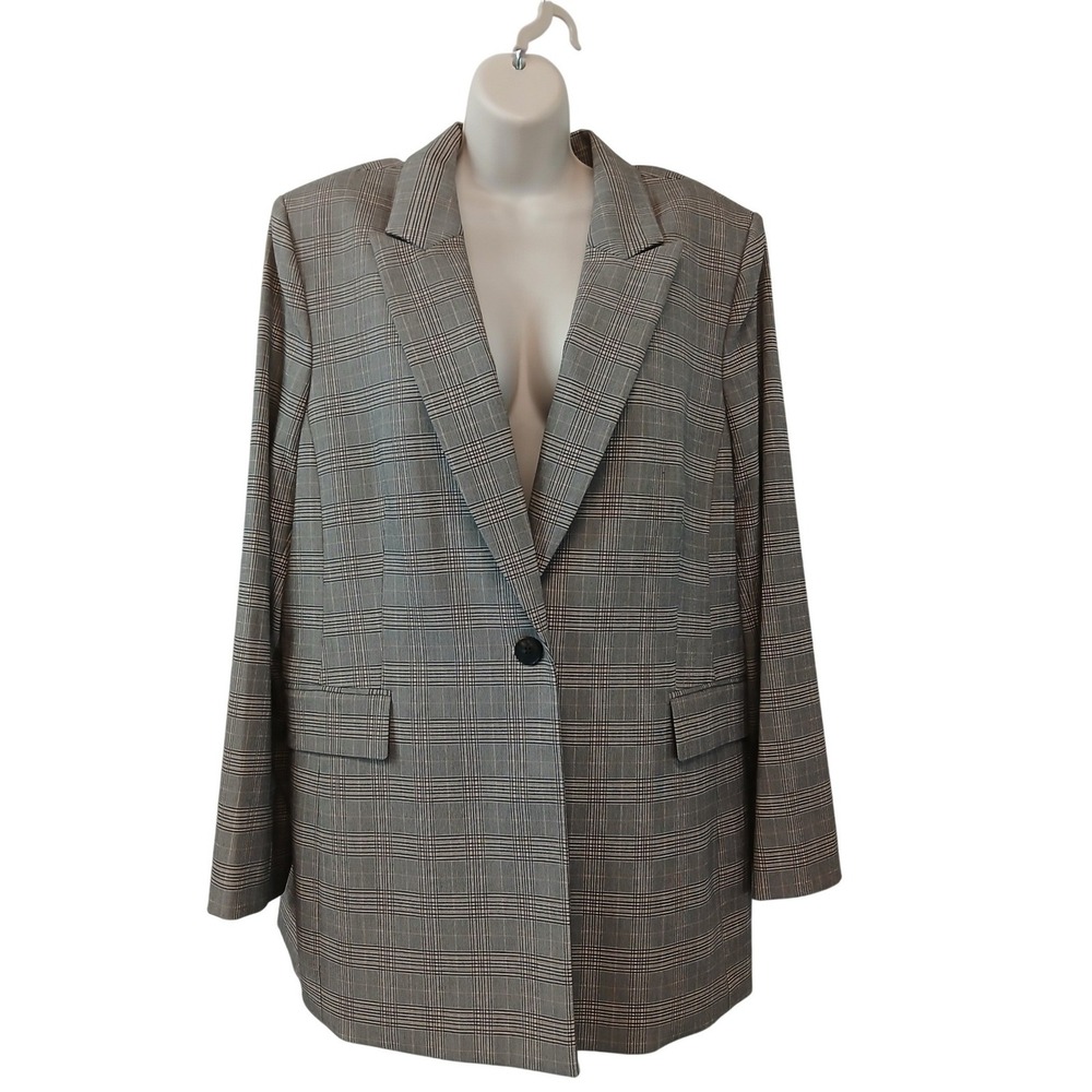Alex‎ Marie Size 18 Plus Glen Plaid Blazer Jacket Prince of Wales Check EUC